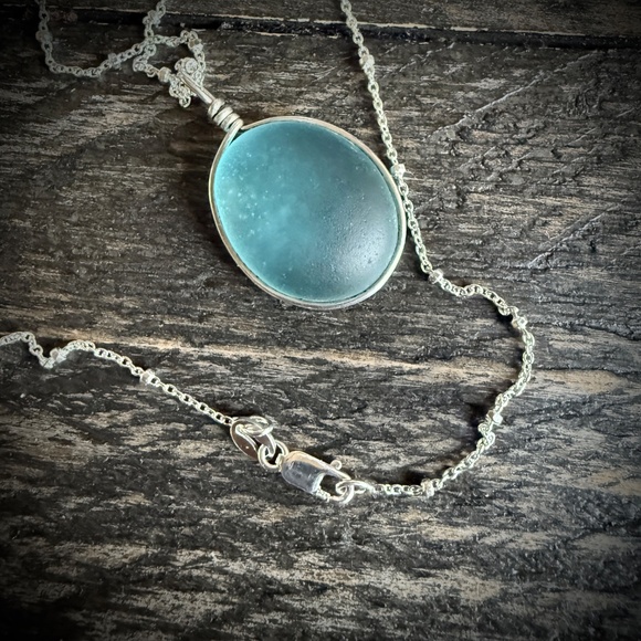 Seaglass and Sterling Silver Necklace - Picture 8 of 8